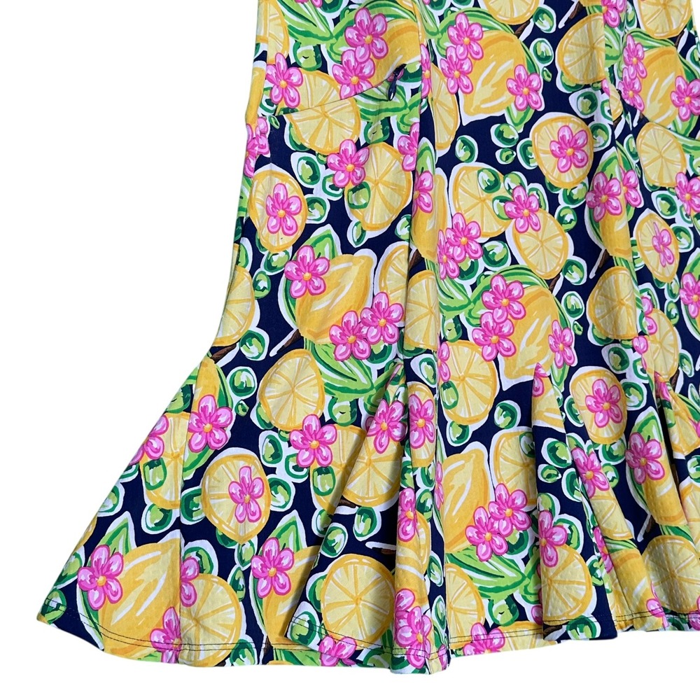 IBKUL Godet Golf Dress Lemon Floral Print UPF50 Cooling Zip Performance S - Picture 7 of 14